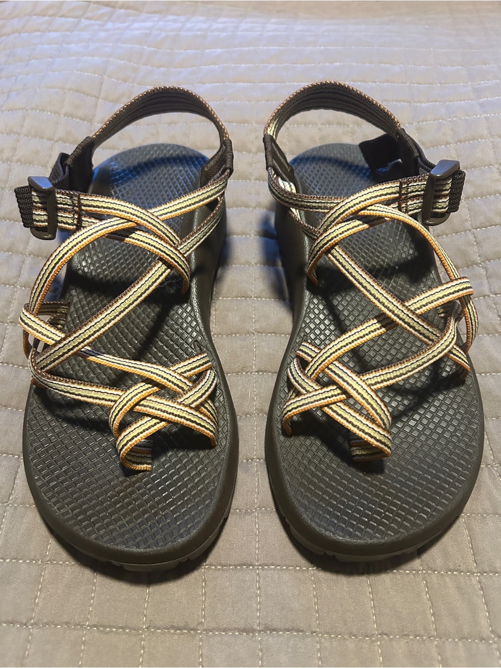Chaco Women's Sandals in Brown with Tan Brown & Orange Accents